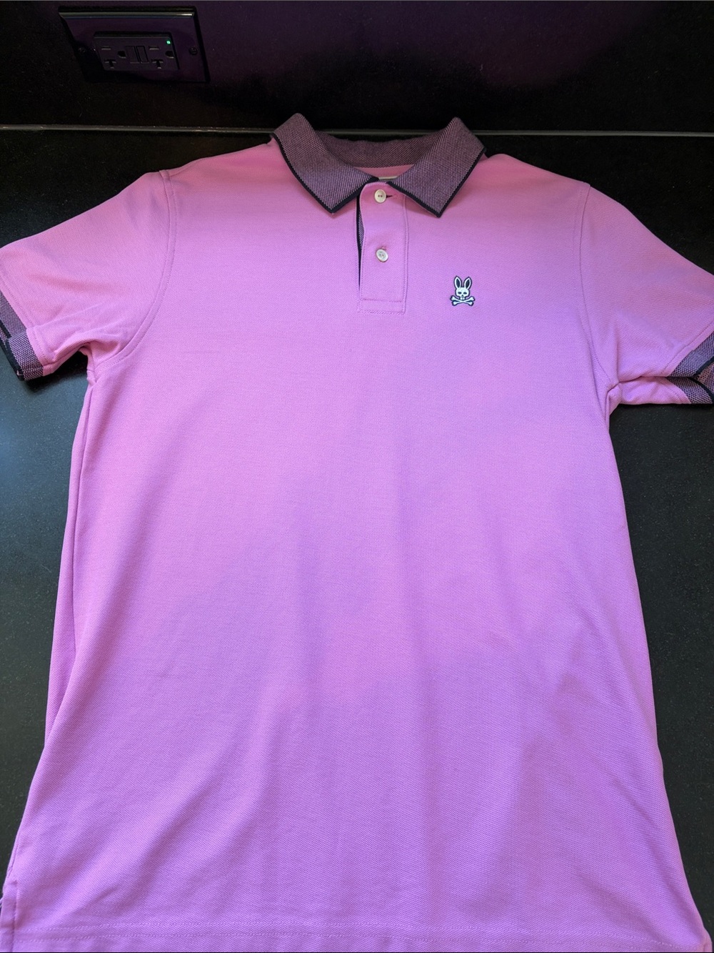 Psycho Bunny Purple-Pink Contrast Collar Polo